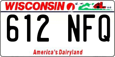 WI license plate 612NFQ