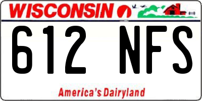 WI license plate 612NFS