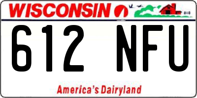 WI license plate 612NFU