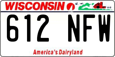 WI license plate 612NFW
