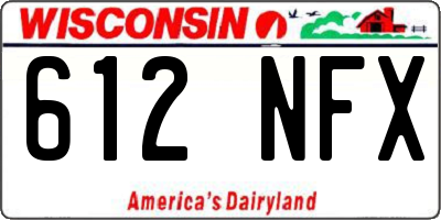 WI license plate 612NFX