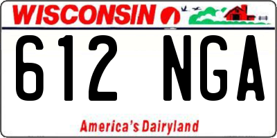 WI license plate 612NGA
