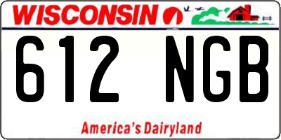 WI license plate 612NGB