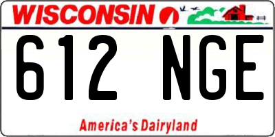 WI license plate 612NGE