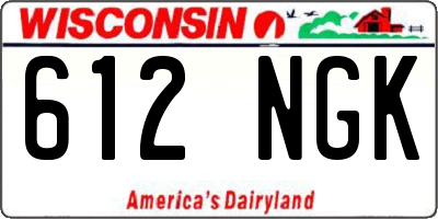 WI license plate 612NGK
