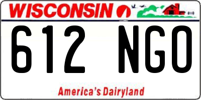 WI license plate 612NGO