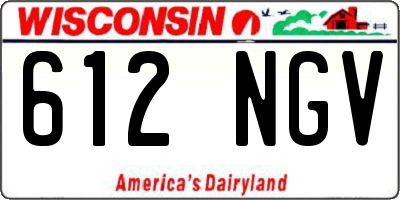 WI license plate 612NGV