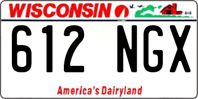 WI license plate 612NGX