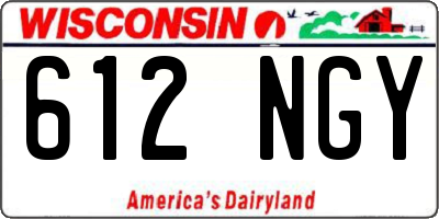 WI license plate 612NGY
