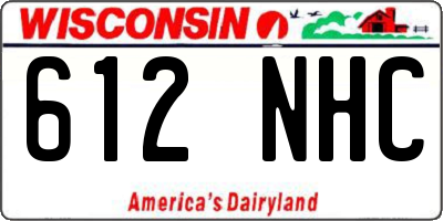 WI license plate 612NHC