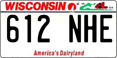 WI license plate 612NHE