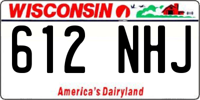 WI license plate 612NHJ