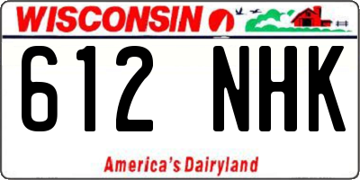 WI license plate 612NHK