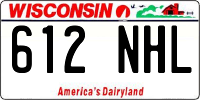 WI license plate 612NHL