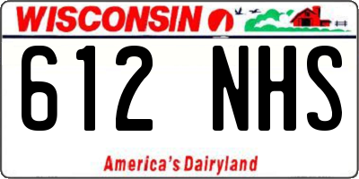 WI license plate 612NHS