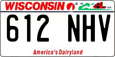 WI license plate 612NHV