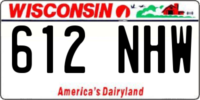 WI license plate 612NHW