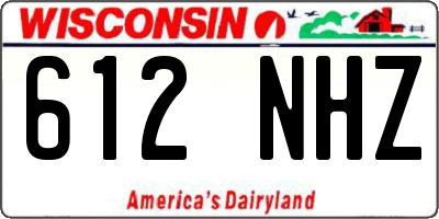WI license plate 612NHZ