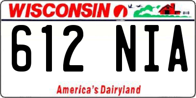 WI license plate 612NIA