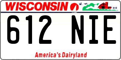WI license plate 612NIE