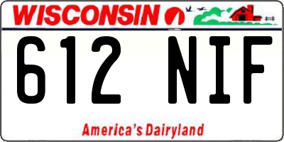 WI license plate 612NIF