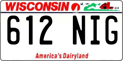WI license plate 612NIG