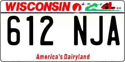 WI license plate 612NJA