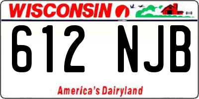 WI license plate 612NJB