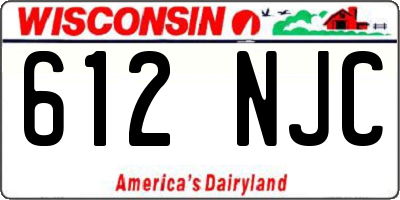 WI license plate 612NJC