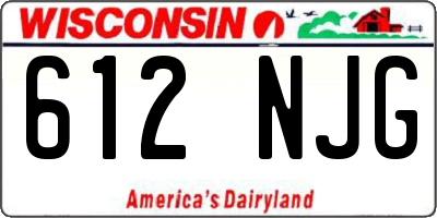 WI license plate 612NJG