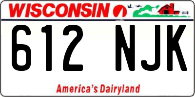 WI license plate 612NJK