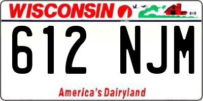 WI license plate 612NJM