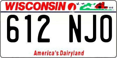WI license plate 612NJO