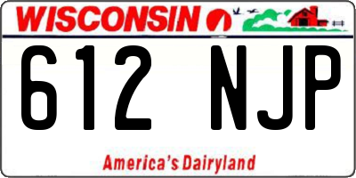 WI license plate 612NJP