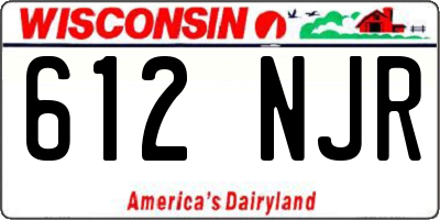 WI license plate 612NJR