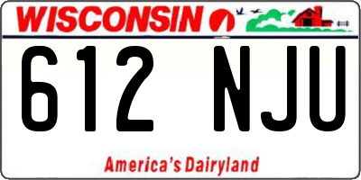 WI license plate 612NJU