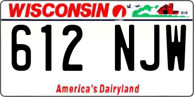 WI license plate 612NJW