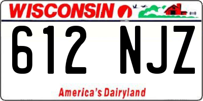 WI license plate 612NJZ