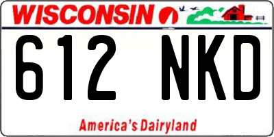 WI license plate 612NKD