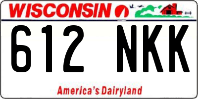 WI license plate 612NKK