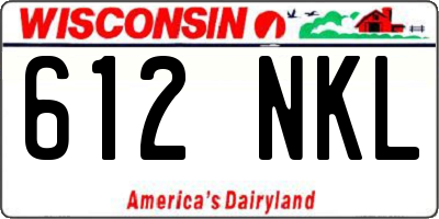 WI license plate 612NKL