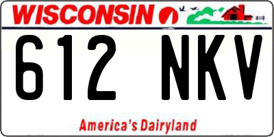 WI license plate 612NKV