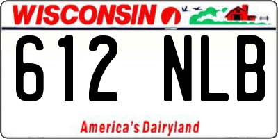 WI license plate 612NLB