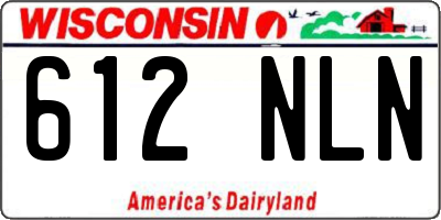 WI license plate 612NLN