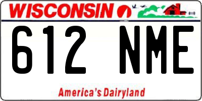 WI license plate 612NME