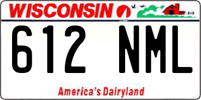 WI license plate 612NML