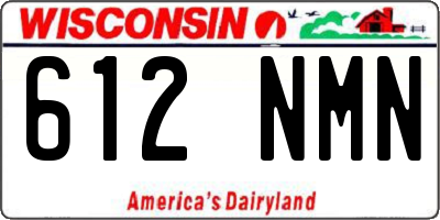 WI license plate 612NMN