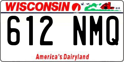 WI license plate 612NMQ
