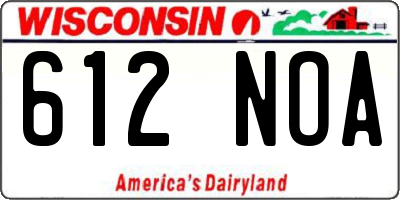 WI license plate 612NOA