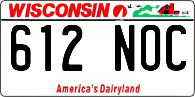 WI license plate 612NOC